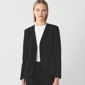 Theory Lindrayia B Admiral Crepe Open Front Blazer Black Size 00